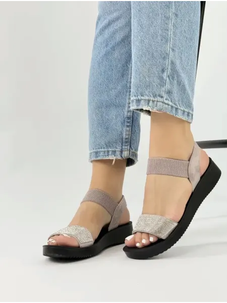 MI shoes Летние босоножки открытые сандалии со стразами легкие
