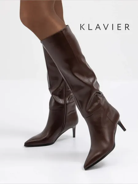 KLAVIER Коричневые сапоги женские демисезонные