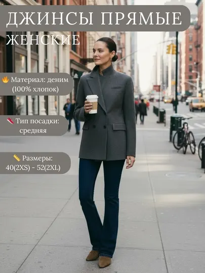 Джинсы bootcut со средней посадкой, из 100% хлопок