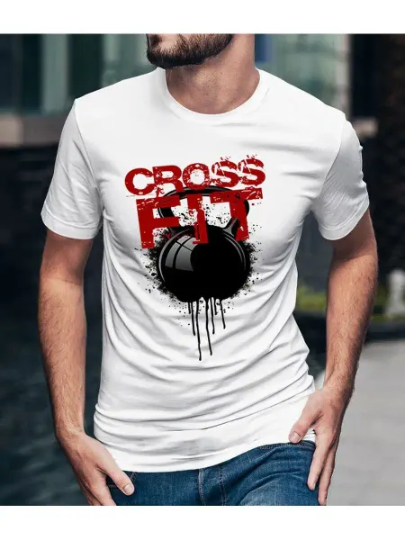 Просто Марка Футболка мужская Cross Fit для спорта из хлопка 100%