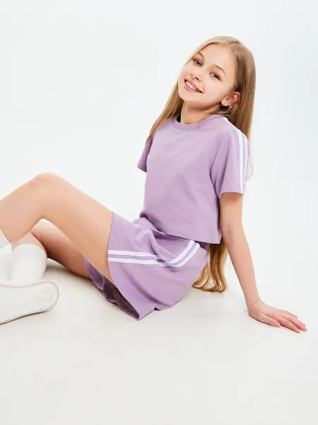 BY99 Kids Костюм с юбкой-шортами с полосками