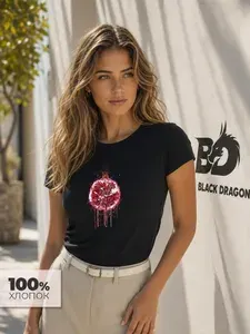 Футболка Black Dragon 100% хлопок с принтом Гранат
