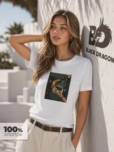 Футболка Black Dragon 100% хлопок с принтом Клыки добермана