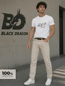 Футболка Black Dragon 100% хлопок с принтом Кот рисунок