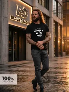 Футболка Black Dragon 100% хлопок с принтом Лучший папа