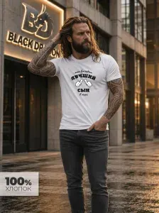 Футболка Black Dragon 100% хлопок с принтом Лучший сын