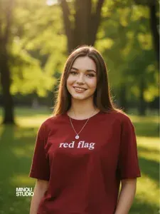 Футболка женская с принтом red flag красная хлопок 100% minou studio