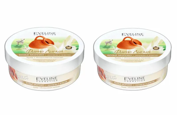 Eveline Cosmetics Крем-интенсивное питание Фито Линия, козье молоко, коллаген и эластин, 210 мл, 2 шт