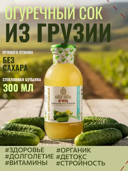 GEORGIA'S NATURAL Сок огуречный 100% натуральный 300мл Грузия