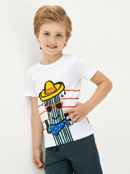 KOGANKIDS Футболка для мальчика с принтом 100% хлопок