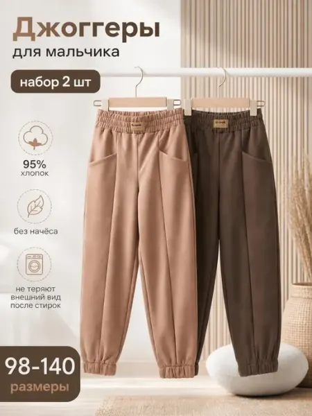 G.LOOK Штаны джоггеры спортивные детские, набор 2шт