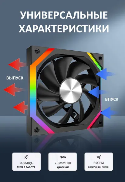Белый 120 мм вентилятор для корпуса AUSEN Prism D12 с aRGB подсветкой