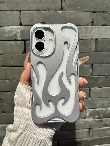 Чехол-накладка О'кейси, для iPhone 16, стильный, серебристый