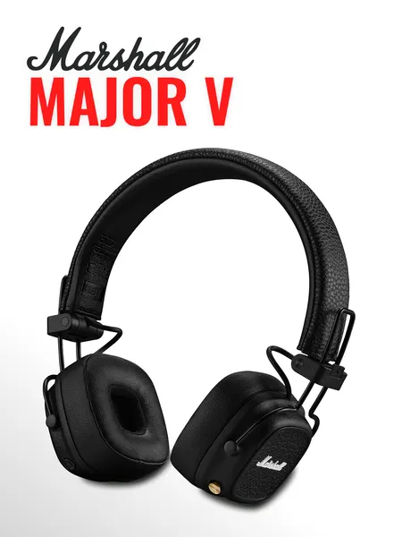 Наушники беспроводные Marshall Major V, черный, закрытые складные