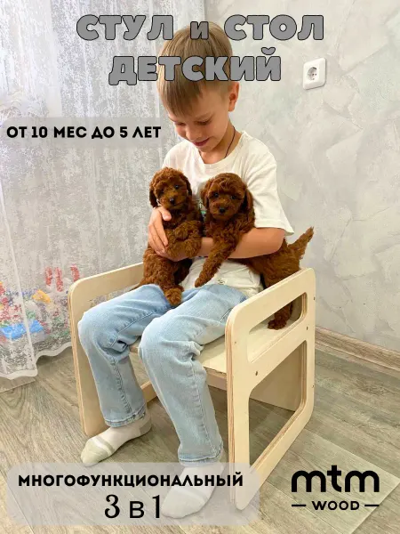 MTM Wood Стул детский растущий многофункциональный "КУБ"