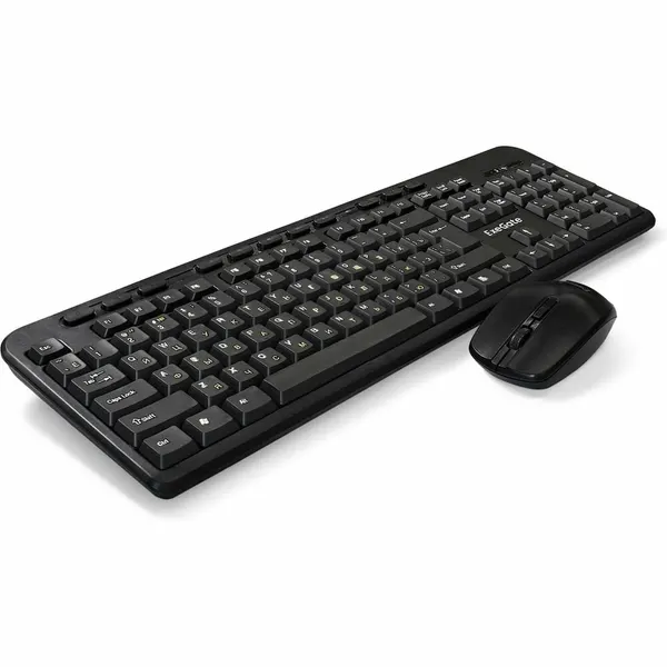 Комплект ExeGate беспроводной Professional Standard Combo MK240 клавиатура полноразмерная влагозащищенная 115кл + мышь оптическая 800 1000 1200dpi, 4 кнопки и к 286220