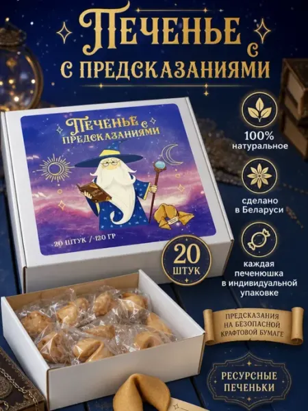 Фабрика Желаний Печенье с предсказаниями 20 штук комплиментов