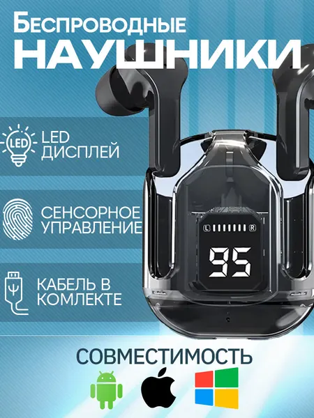 Наушники беспроводные, черные