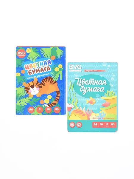 1000 Каталог Цветная бумага 8цв 16л