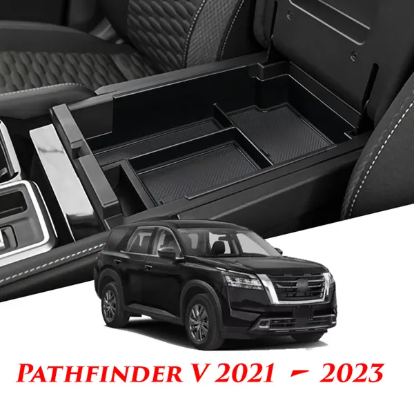 Внутренний органайзер MyPads для подлокотника Nissan Pathfinder V 2021-2023 прочный пластик