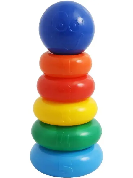 Крошка Я Детская игрушка-пирамидка, 5 колец с шаром, 23 см