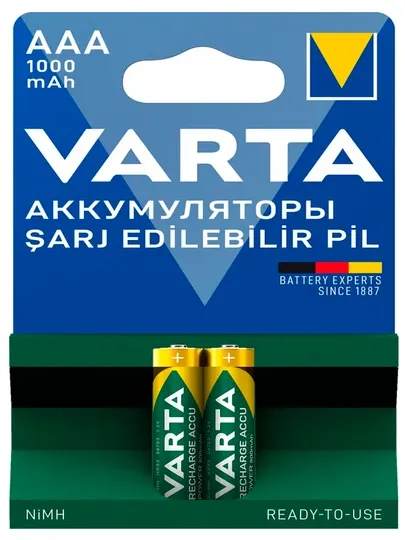 Аккумуляторы VARTA AAA (HR03) R2U 1000 мАч Ni-MH — пульты, мышки, игрушки