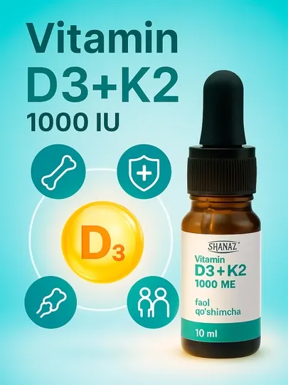 Витамин D3 + K2 1000 МЕ капли 10 мл