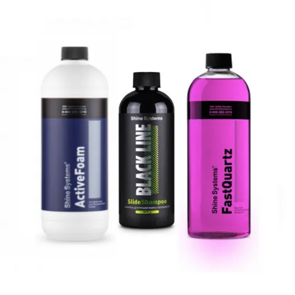 Набор для трехфазной мойки ActiveFoam+SlideShampoo Apple+FastQuartz
