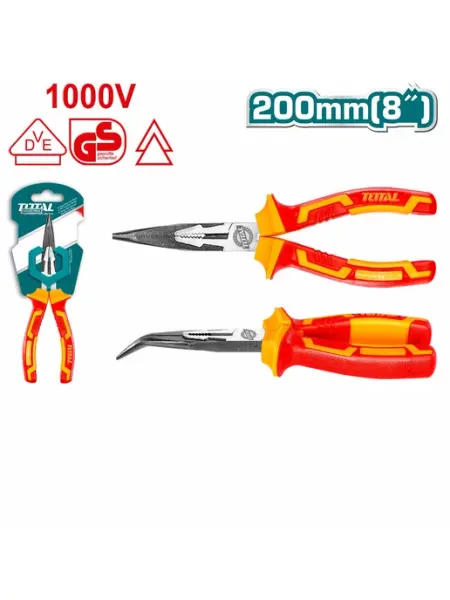 TOTAL. Тонкогубцы диэлектрические изогнутые 1000Вт