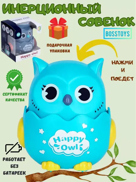BOSSTOYS Инерционная игрушка заводная сова