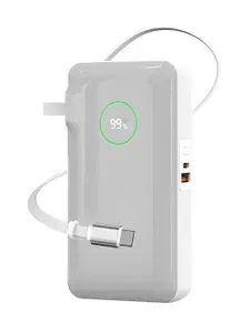 Внешний аккумулятор 10000мАч WIWU Wi-P049, зарядка 35 Вт, встроенный кабель Type-C