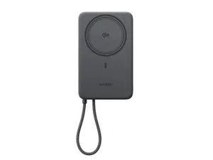 Внешний аккумулятор UGREEN PB570 (75982B) MagFlow Air Ultra-Slim Magnetic 10000mAh Wireless 15W Power Bank USB-C Cable. серый космос 75982B