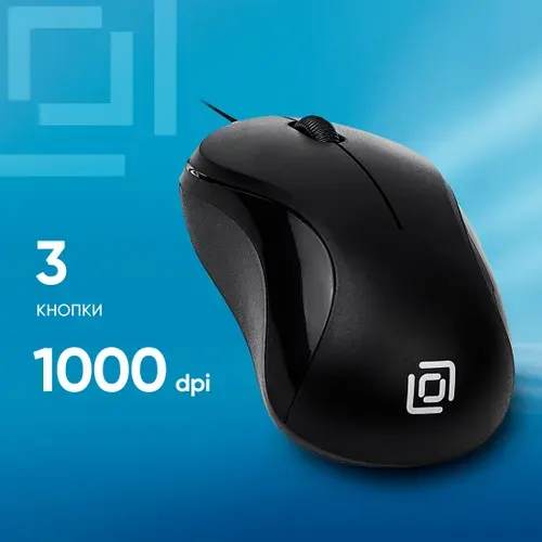 Мышь Оклик 115SR черный оптическая (1000dpi) USB для ноутбука (2but)