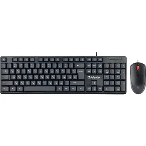 Комплект клавиатура+мышь проводной DEFENDER Line (Линия) C-511 черный (USB, 1000dpi) (45511)