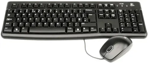 Logitech MK120 Комплект проводной (клавиатура + мышь), 1000dpi, RUS, чёрный.