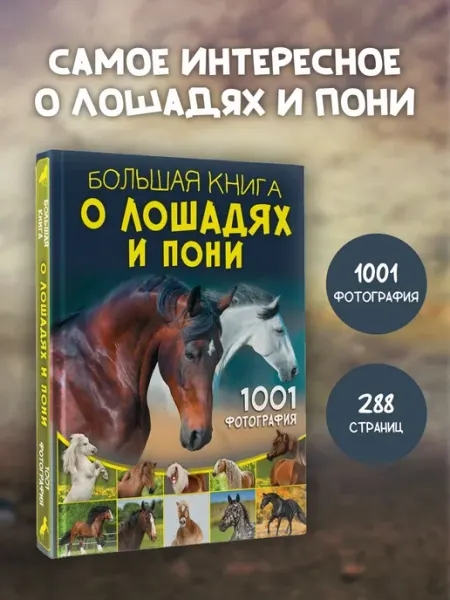 Издательство АСТ Большая книга о лошадях и пони. 1001 фотография
