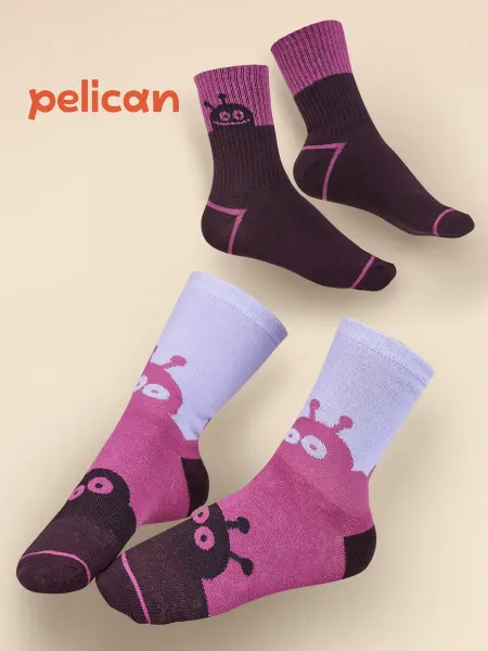 Pelican Носки детские набор длинные с принтом