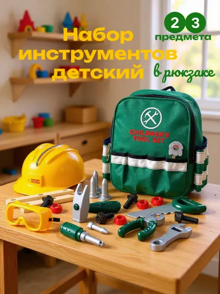 Vulpes Игрушечные инструменты детские, игровой набор в рюкзаке