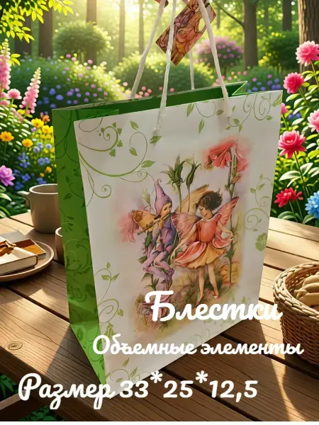Сумка упаковочная - пакет подарочный Дюймовочка феи