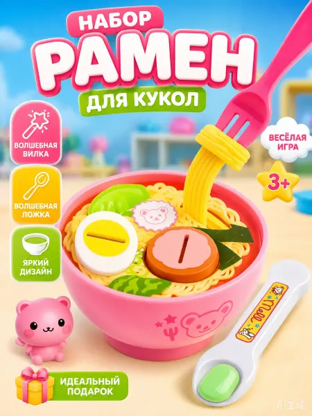Игрушки рамен еда для кукол с ложкой