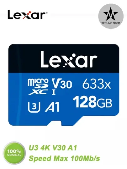 Флешка Lexar 32/64/128/256GB A1, V30, 4K, 100Mb/s microSDXC UHS-I card, micro sd