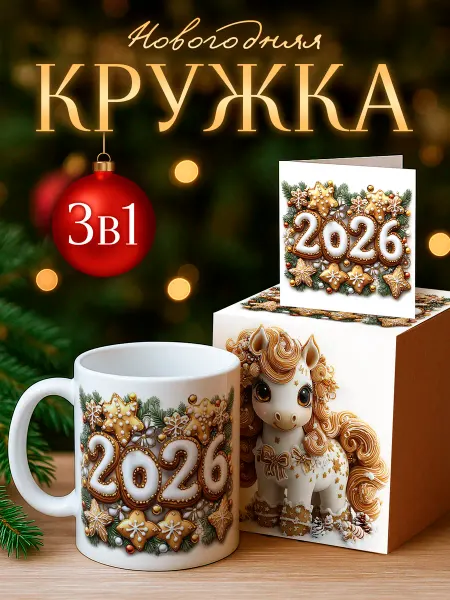 RedPony Кружка новогодняя с Новым Годом 2026