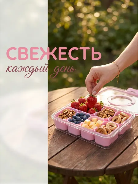 Контейнер 8 ячеек,фудгрейд,герметичный для холодильника