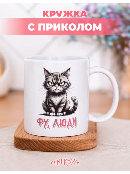 AniKoya Кружка подарочная мем кот