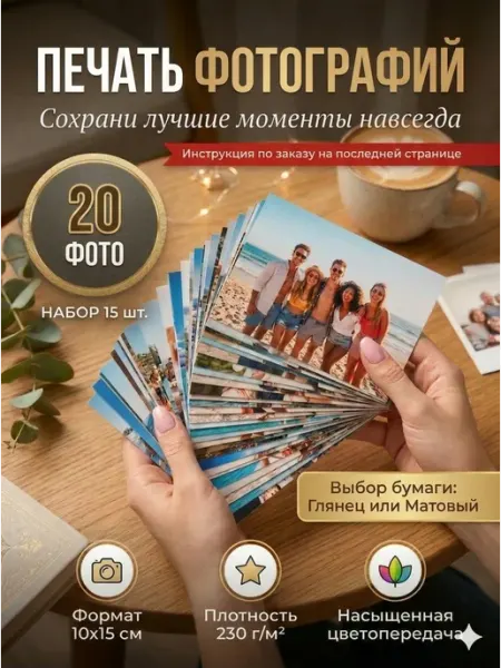 ФотоПостер Печать фотографий 10х15 набор 10 шт Распечатка фото