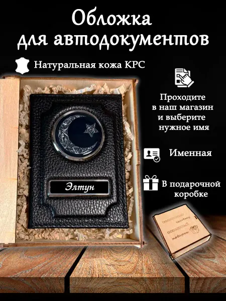 Oblogkagosnomer Обложка для автодокументов именная Элтун