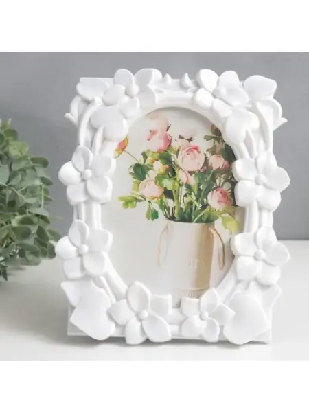 ProMarket2 Фоторамка пластик 10х15 см "Незабудки" белая