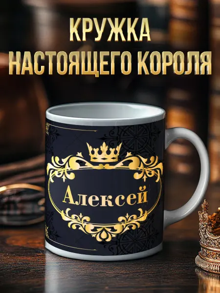 RedPony Кружка именная 'Алексей' со львом