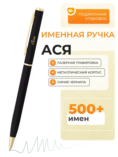 Подарочная ручка Ася Именная ручка подарок Ася