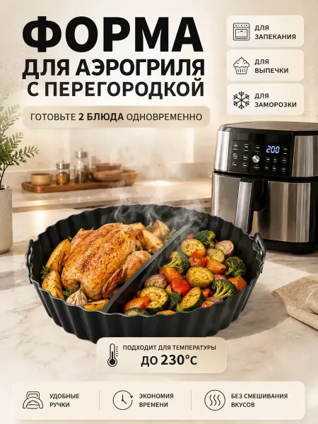 МИИРАА3189 Силиконовая форма для аэрогриля с перегородкой